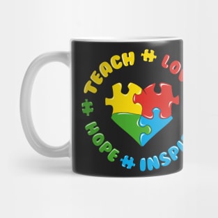 Autism Puzzle Teach Love Hope Inspire Mug